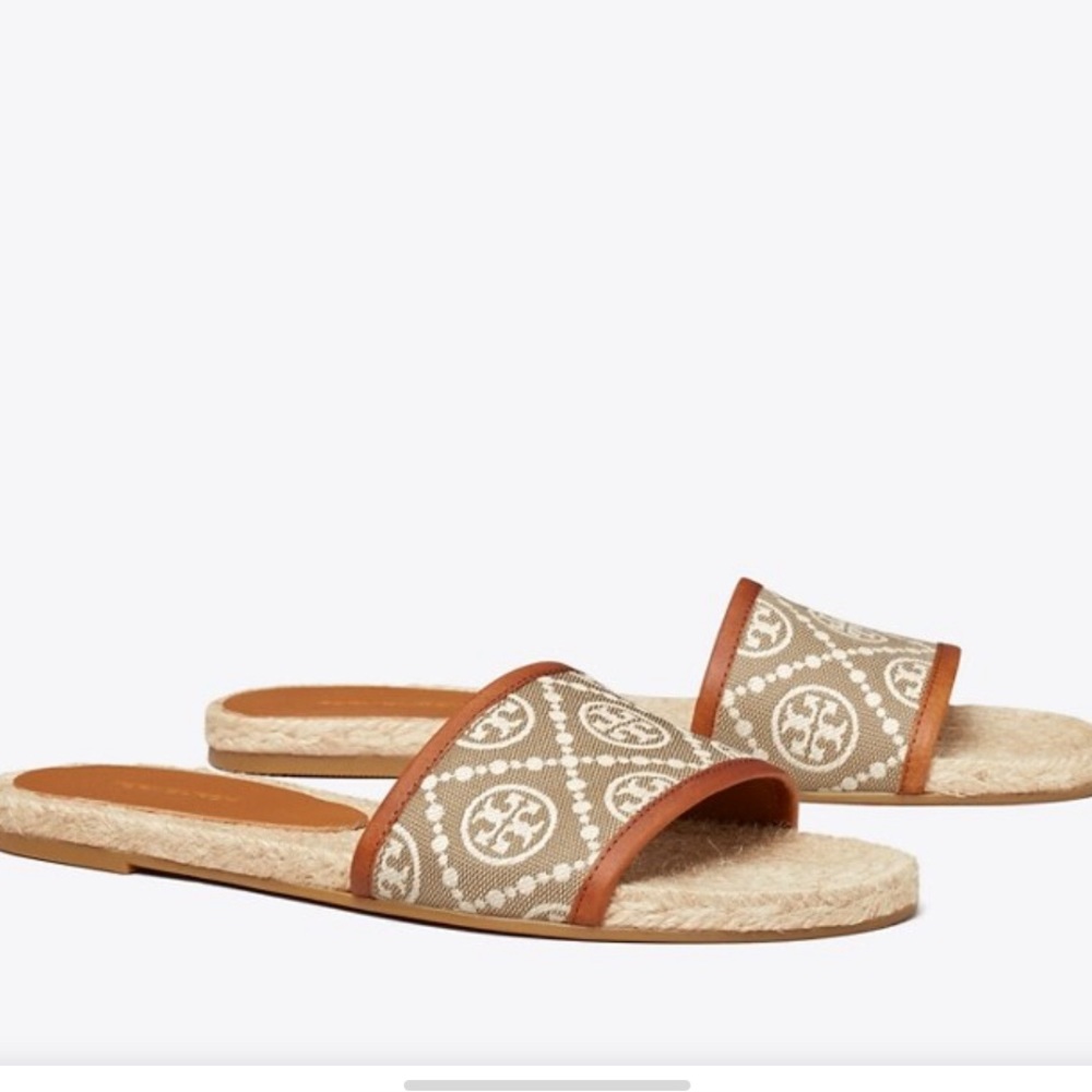 TORY BURCH ….T MONOGRAM ESPADRILLE MULES